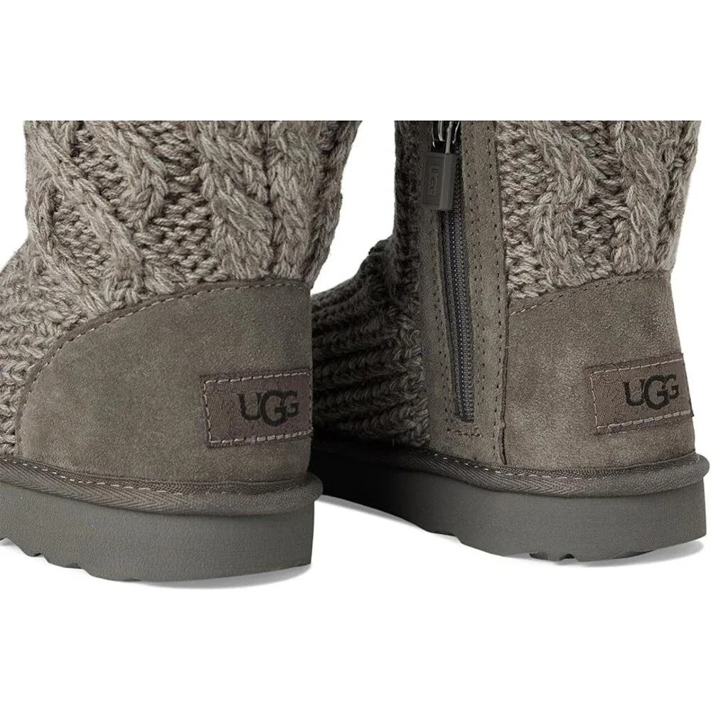 UGG Classic Cardi 1143702T Boots Toddler US 12 Gray Cable Knit Pull On JOBB1075